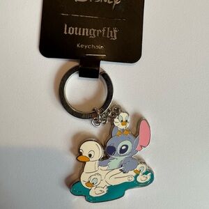 Loungefly Disney Stitch & Scrump Enamel Keychain - Teal ducklings